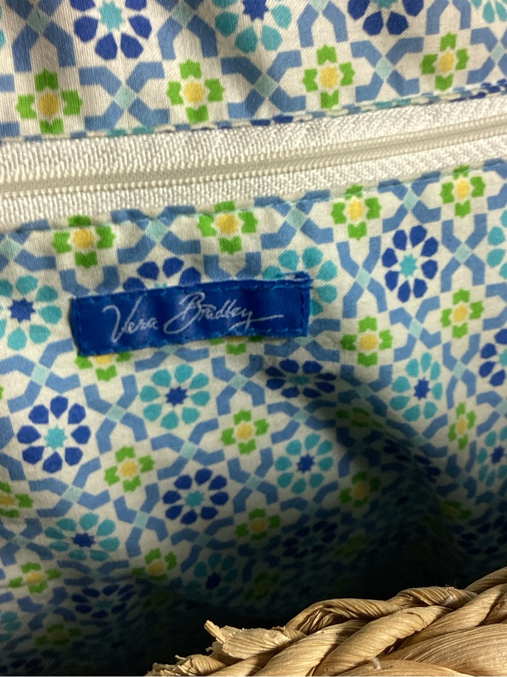 Vera Bradley Turquoise-Strap Woven Tote with Paisley Print - Picture 9 of 16